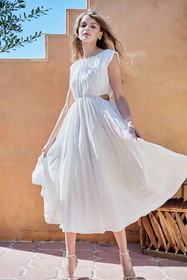 【Estella.k】Alicia Long Dress カットアウトドレス Ravello Silk Long Dress -OFF- – Estella.K