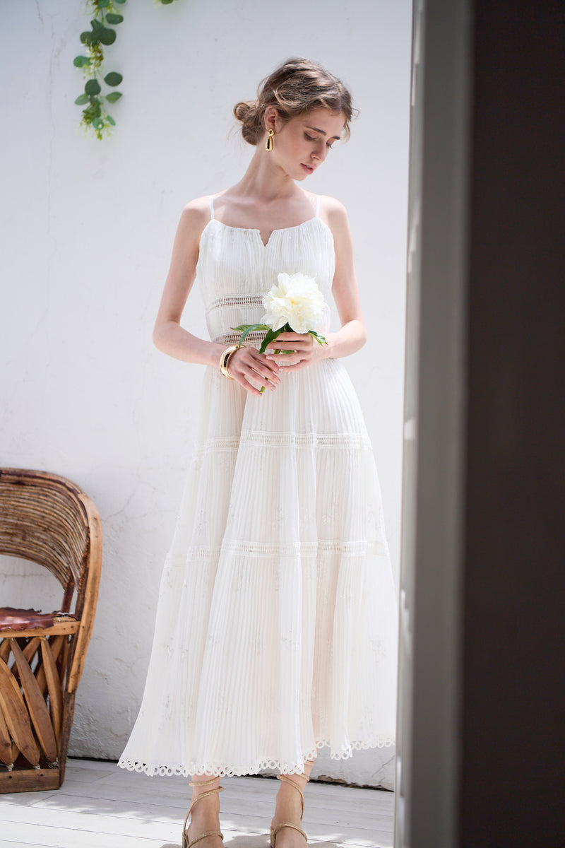 Dolce Vita Pleated Dress -White- – Estella.K