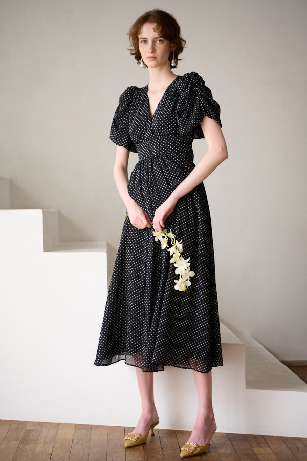新品タグ付き estella.k Aurelia Pleated Dress Arabella Pleaded Dress -Black- – Estella.K