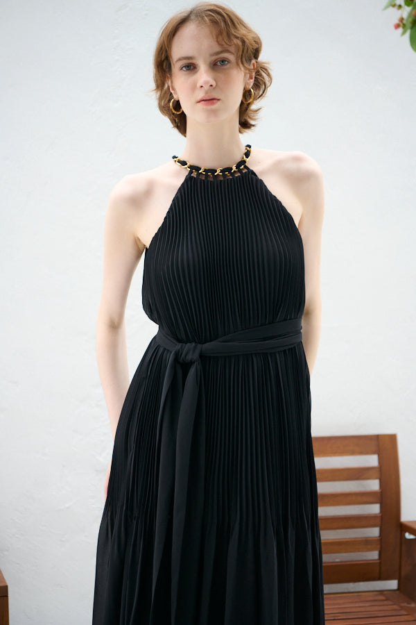 Pre-orderAgnes Pleated Long Dress -BLK- – Estella.K