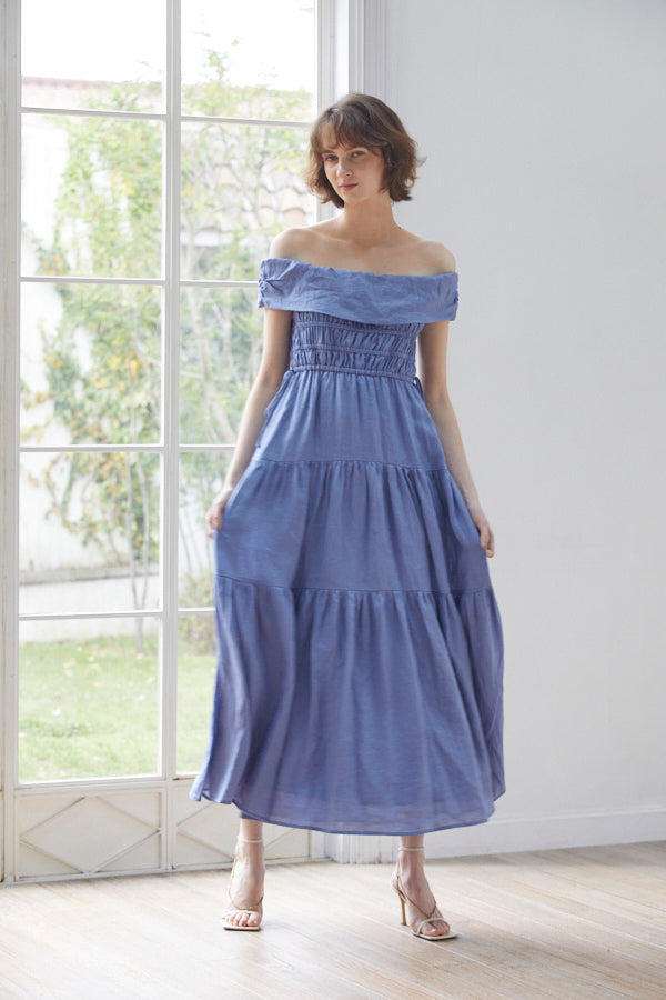 Luna Linen Dress <br> -BLU-
