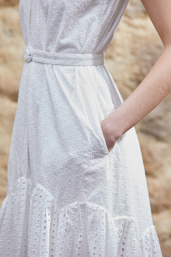 Amalfi Lace Dress -WHT-