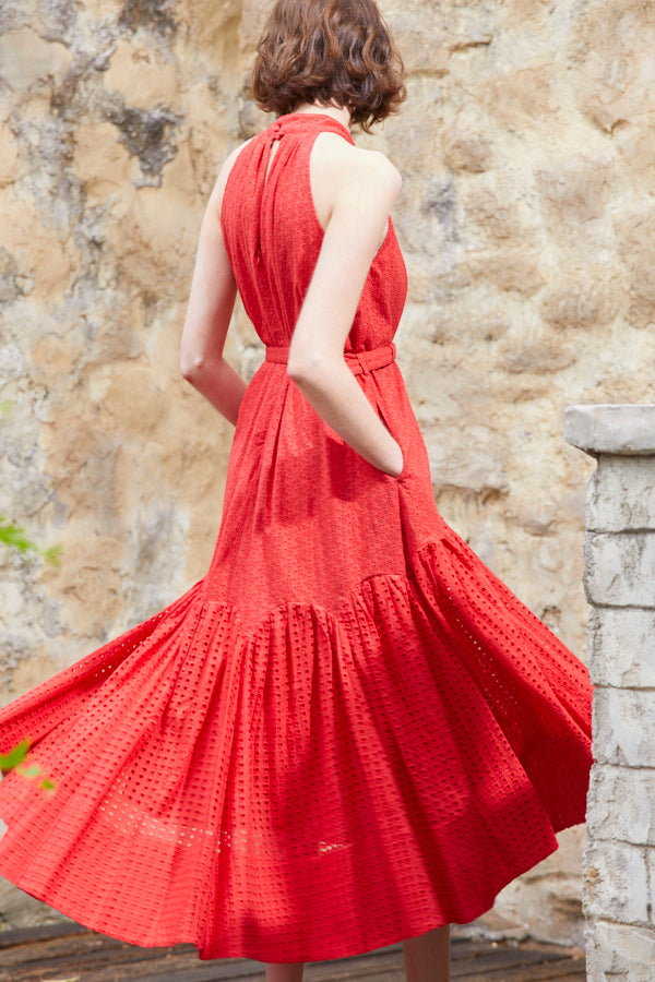 Amalfi Lace Dress -RED-