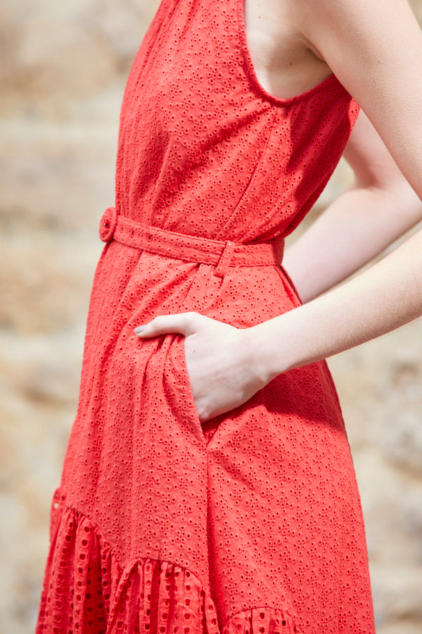 Amalfi Lace Dress -RED-