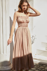 Estella.K Julia Satin Long Dress ベージュ Julia Satin Long Dress -Mauve.beg- – Estella.K