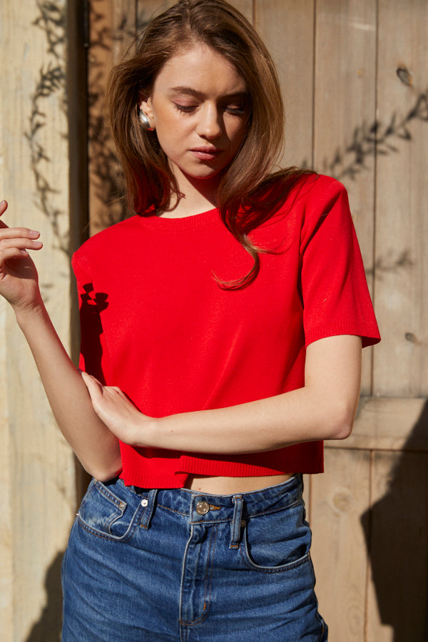 Melanie Open Back Top <br> -RED-