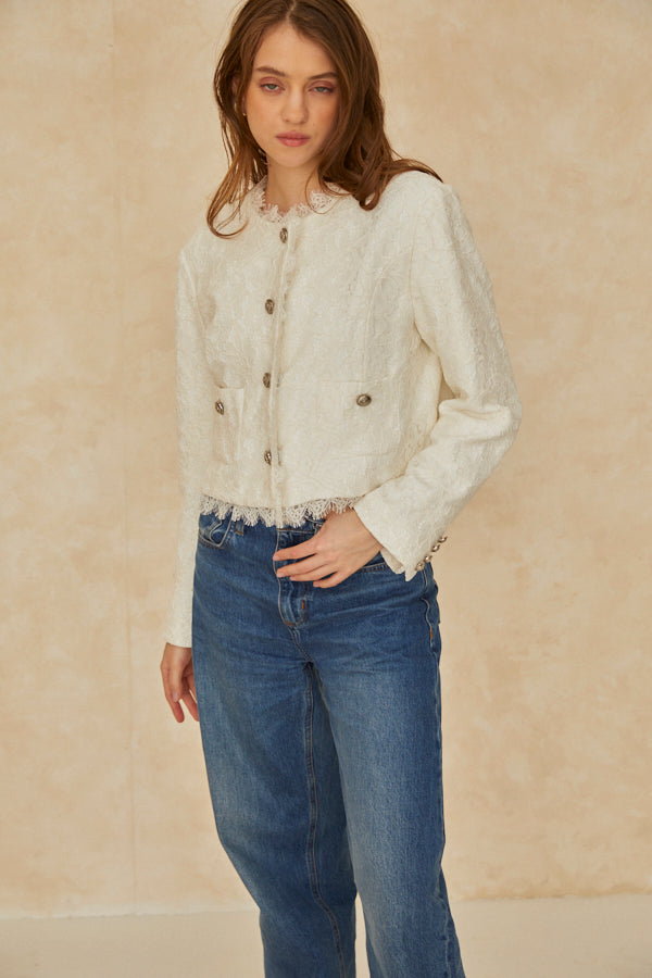 Carina Lace Jacket <br> -WHT-