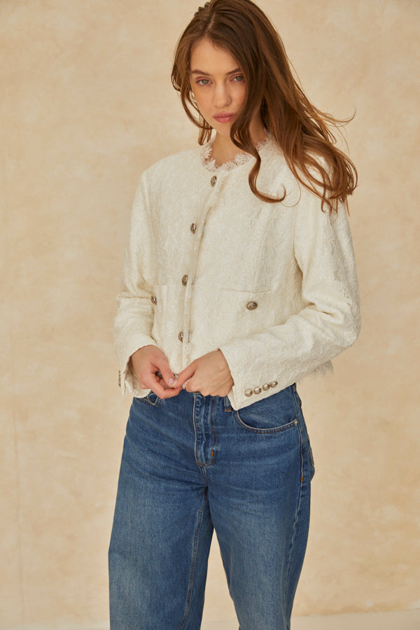 Carina Lace Jacket <br> -WHT-