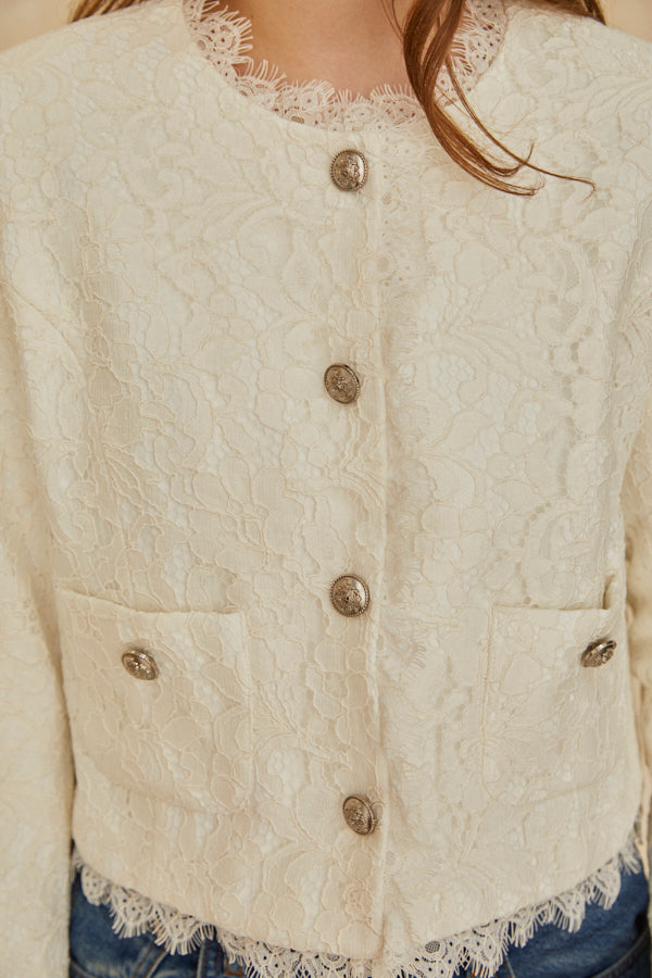 Carina Lace Jacket <br> -WHT-