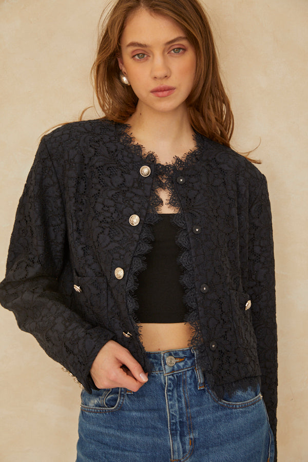 Carina Lace Jacket <br> -NVY-