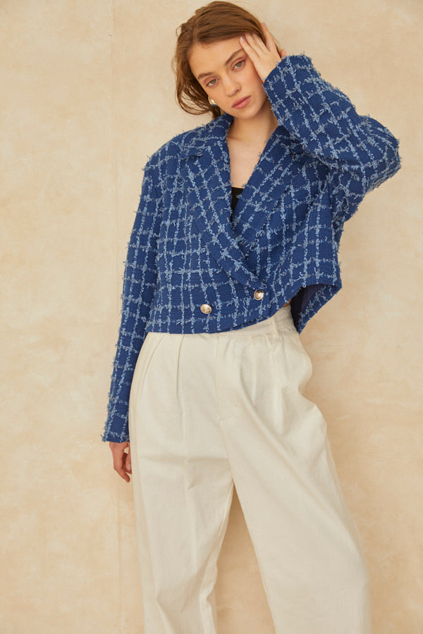 Audrey Tweed Jacket <br> -NVY-