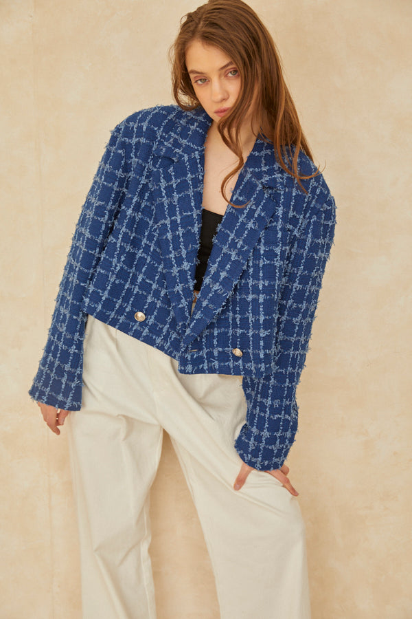 Audrey Tweed Jacket <br> -NVY-