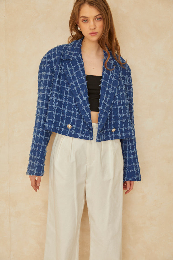 Audrey Tweed Jacket <br> -NVY-