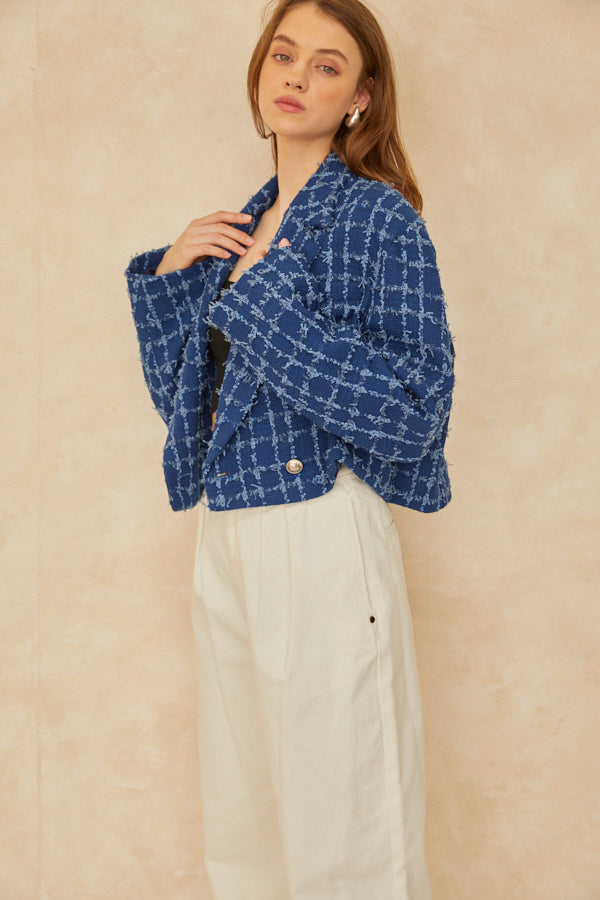 Audrey Tweed Jacket <br> -NVY-