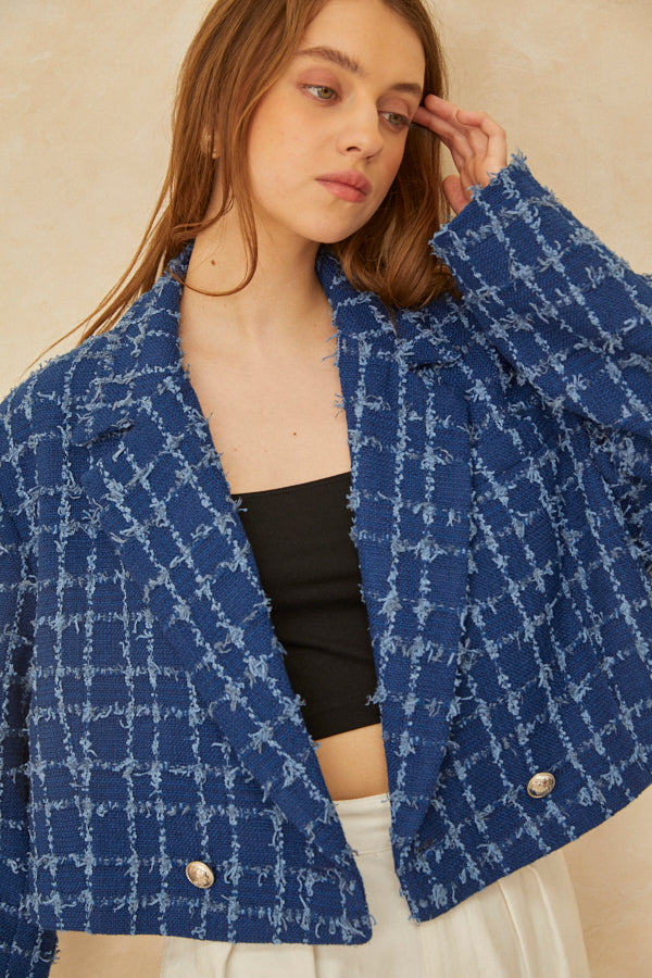 Audrey Tweed Jacket <br> -NVY-