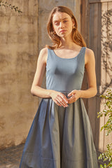 Estella.K ショルダーリボン キャミドレス Sandra Floral-print long dress ショルダーリボンプリント