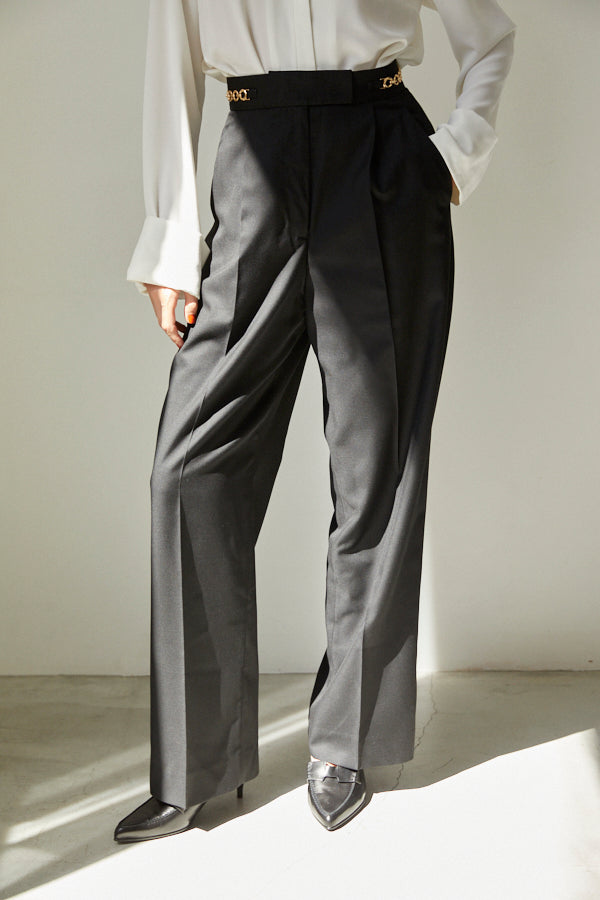 Ciara Semi-wide Pants  <br> -BLK-