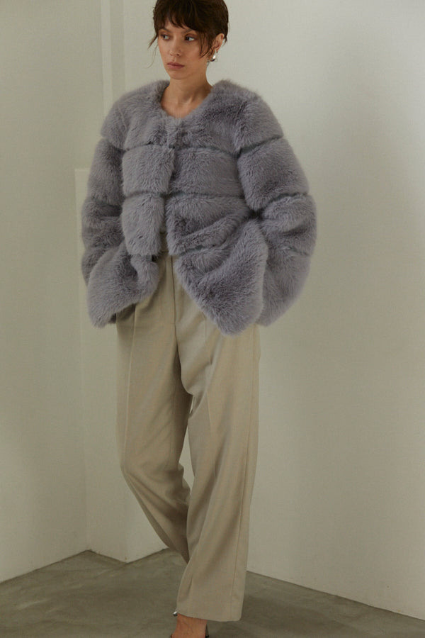 Coco Faux Fur Coat <br>-Blue.gry-