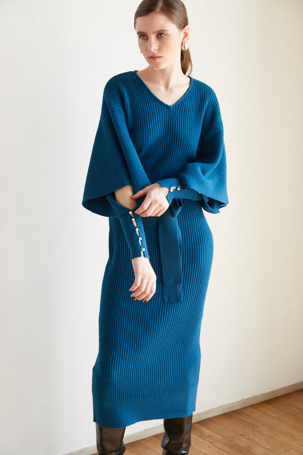 Margot Open Sleeve Knit Dress  <br> -BLU-
