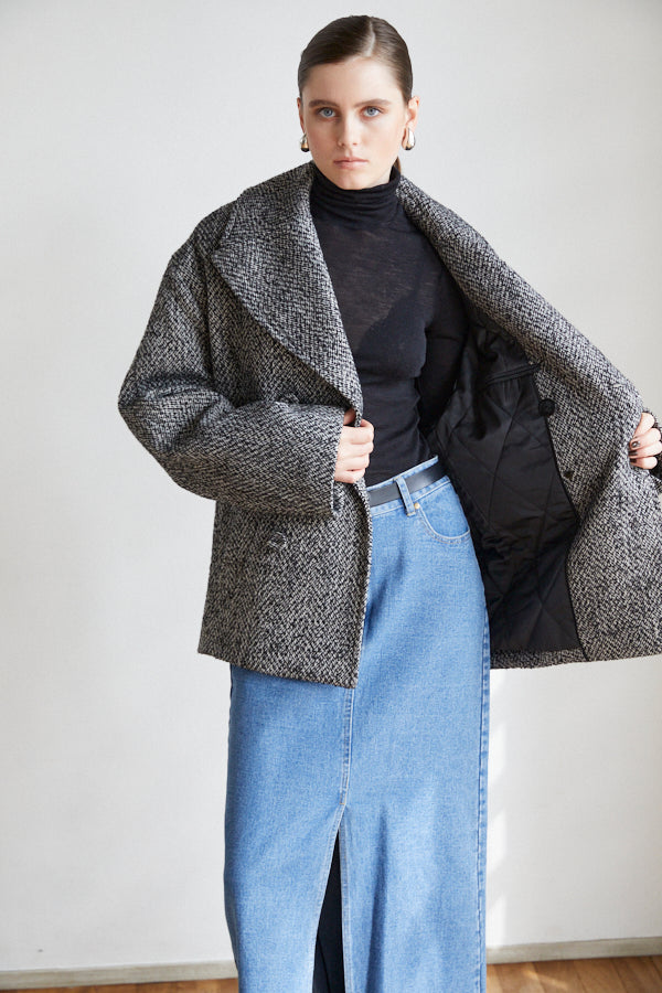 Pre-order Anika Tweed Coat <br>-GRY-
