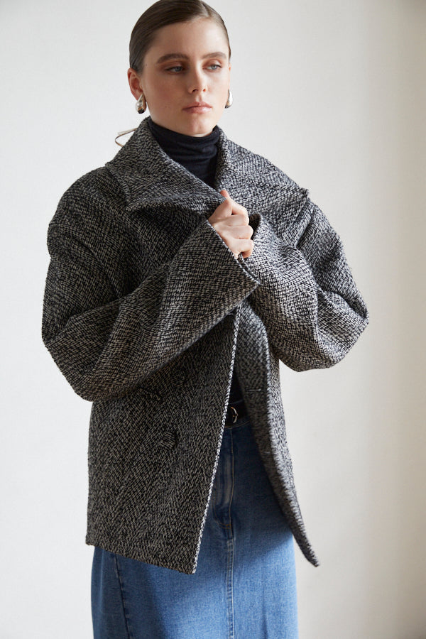 Pre-order Anika Tweed Coat <br>-GRY-