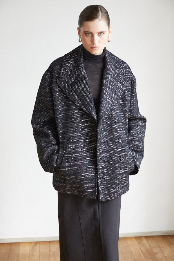 Pre-order Anika Tweed Coat <br>-BLK-