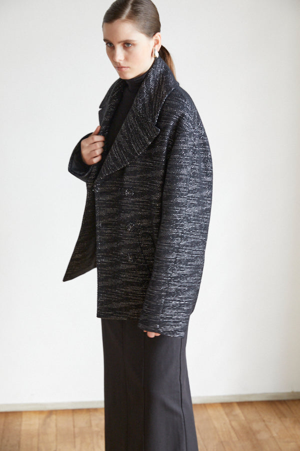 Pre-order Anika Tweed Coat <br>-BLK-