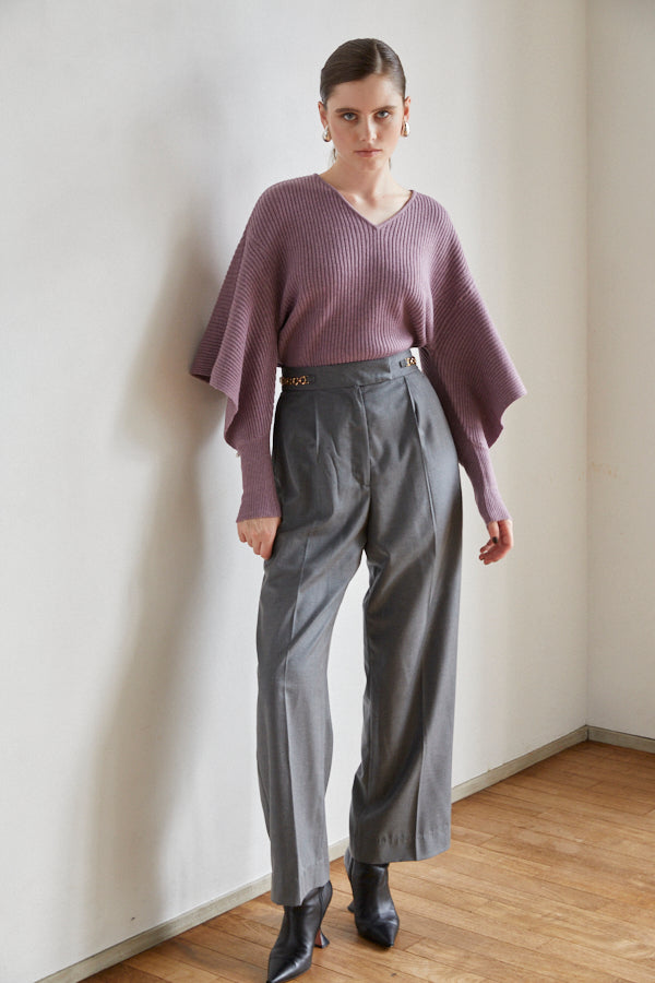 Margot Open Sleeve Knit pullover  <br> -Mauve pink-