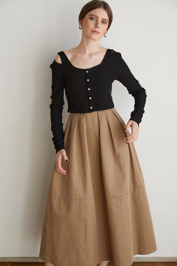 Rosalia Dress Set <br> -BEG×BLK-