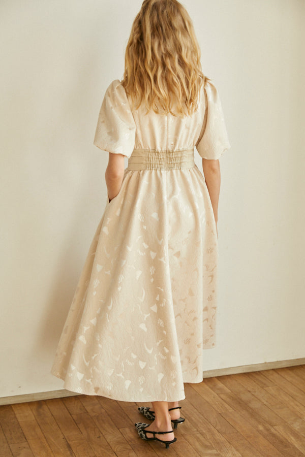 Sophie Jacquard Long Dress  <br> -L.BGE-
