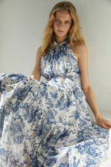 Positano Belted long Dress 2 -NVY- – Estella.K