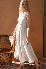 Ella Satin Long Dress -ECU- – Estella.K