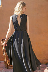 Ella Satin Long Dress -BLK- – Estella.K