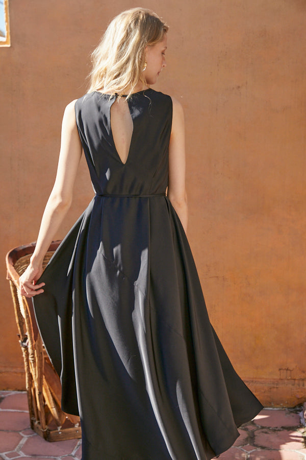 Ella Satin Long Dress -BLK- – Estella.K