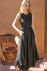 Ella Satin Long Dress -BLK- – Estella.K