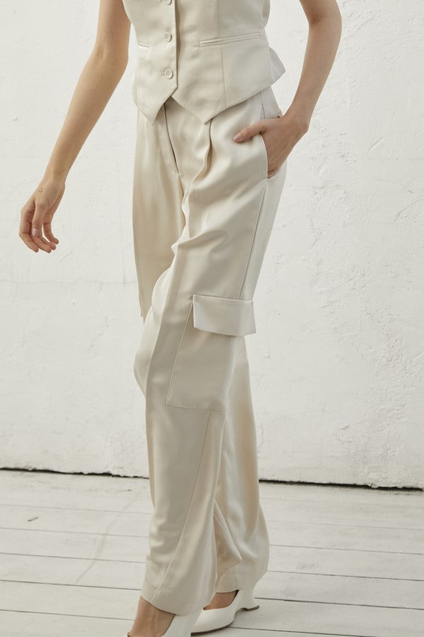 Connell Satin Pants <br> -ECU-