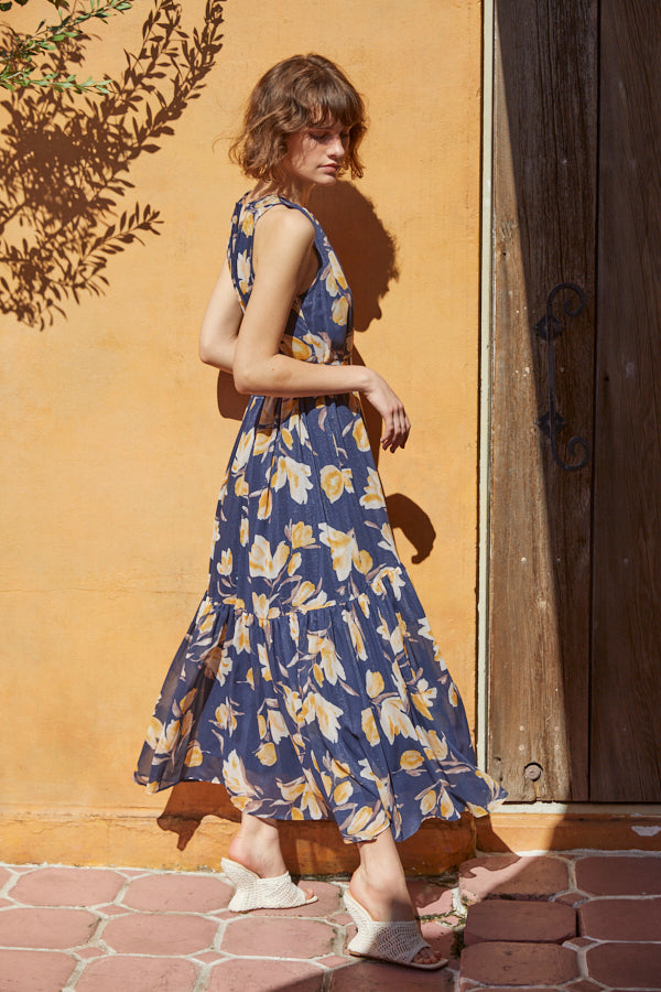 Audrey Floral Dress -NVY-