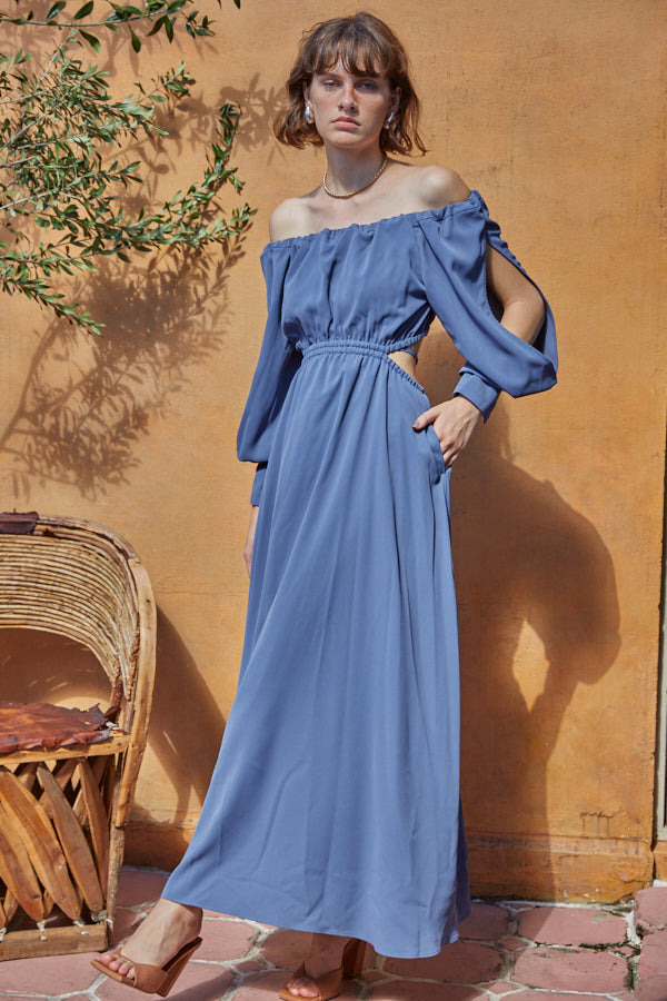Mykonos Open Sleeve Dress -BLU-