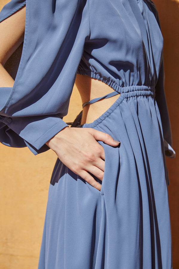 Mykonos Open Sleeve Dress -BLU-
