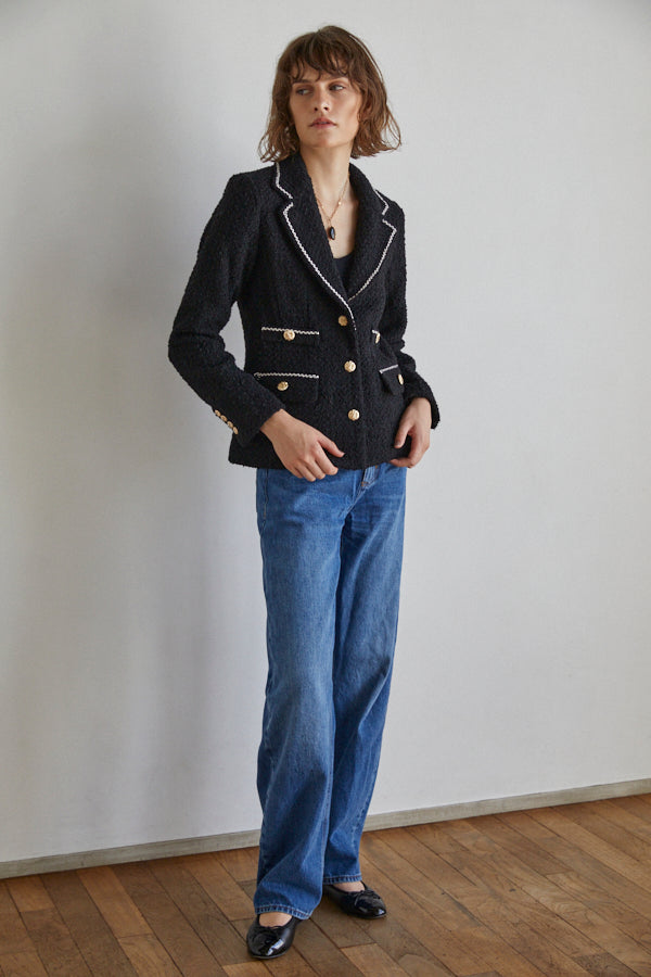 Joelle Tweed Blazer <br> -BLK-