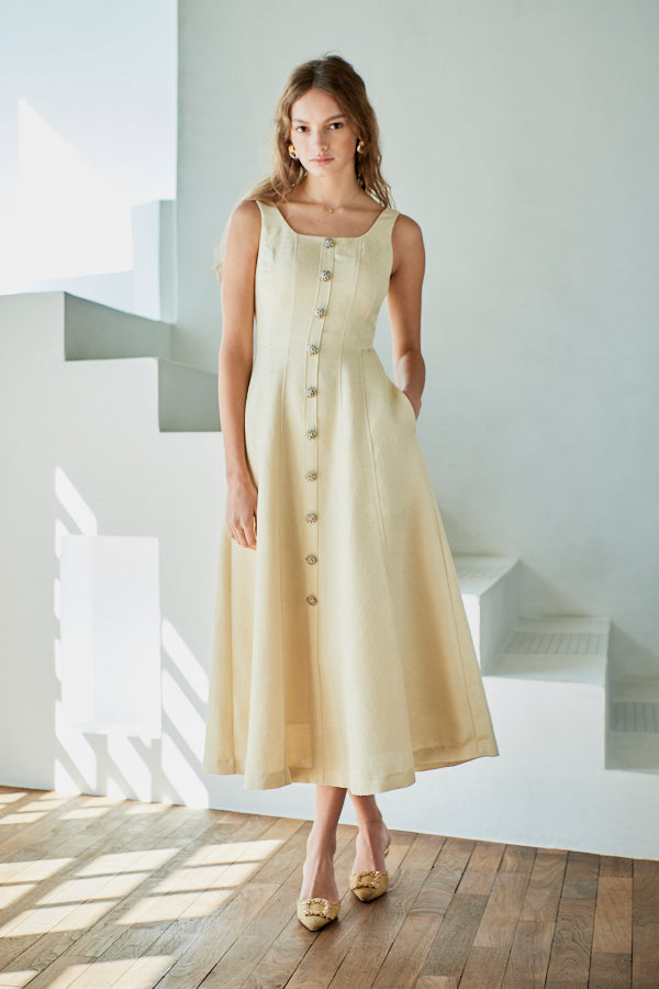 Olivia Tweed Dress <br> -YEL-