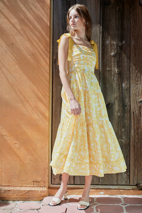 Sandra Floral-print long dress  <br>-YEL x off.pt-