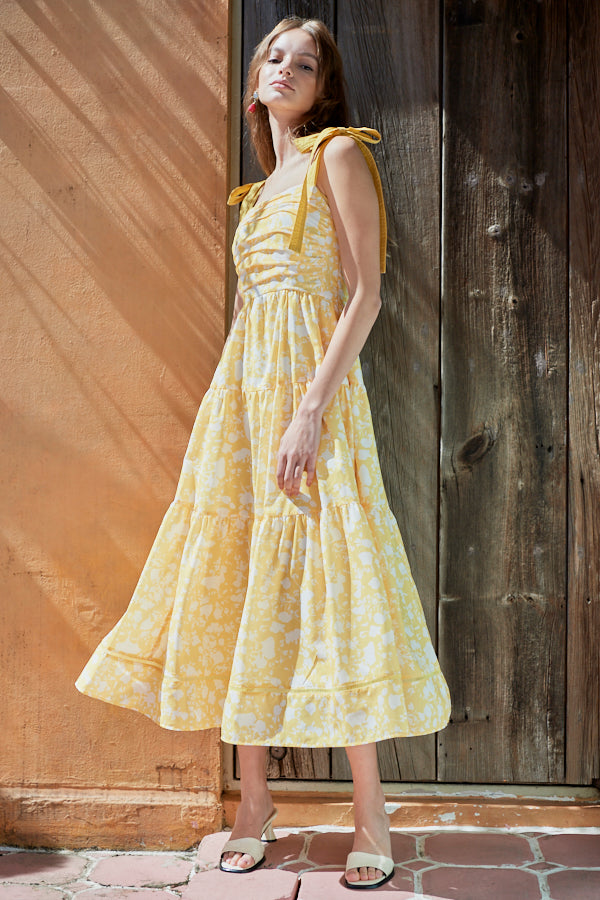 Sandra Floral-print long dress  <br>-YEL x off.pt-