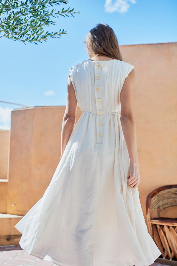 Ravello Silk Long Dress <br> -OFF-