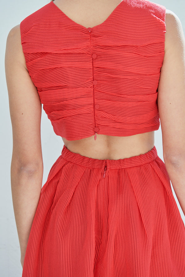 Cello Cut-our Dress <br> -Red-