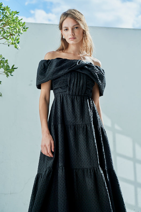 Fiona Long Dress <br> -BLK-