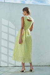 Claudia Lace Belted Dress -YEL- – Estella.K