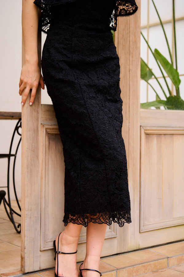 Rosaria Lace Dress <br> -BLK-