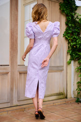 Butterfly Jacquard Midi Dress -LAV- – Estella.K