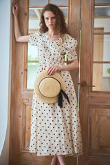 Estella.K◆トップス/FREE/ポリエステル/IVO/ドット Harper Polka-dot Dress -IVO dot- – Estella.K